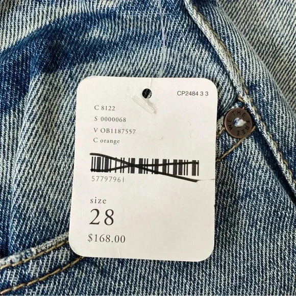 NWT Free People Belladonna Straight Leg Jeans High Rise Denim Patchwork 28 - Picture 13 of 16